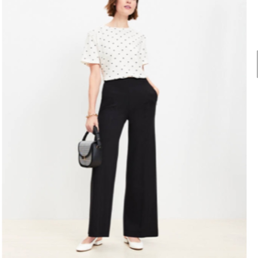 LOFT Black Wide Leg Pants